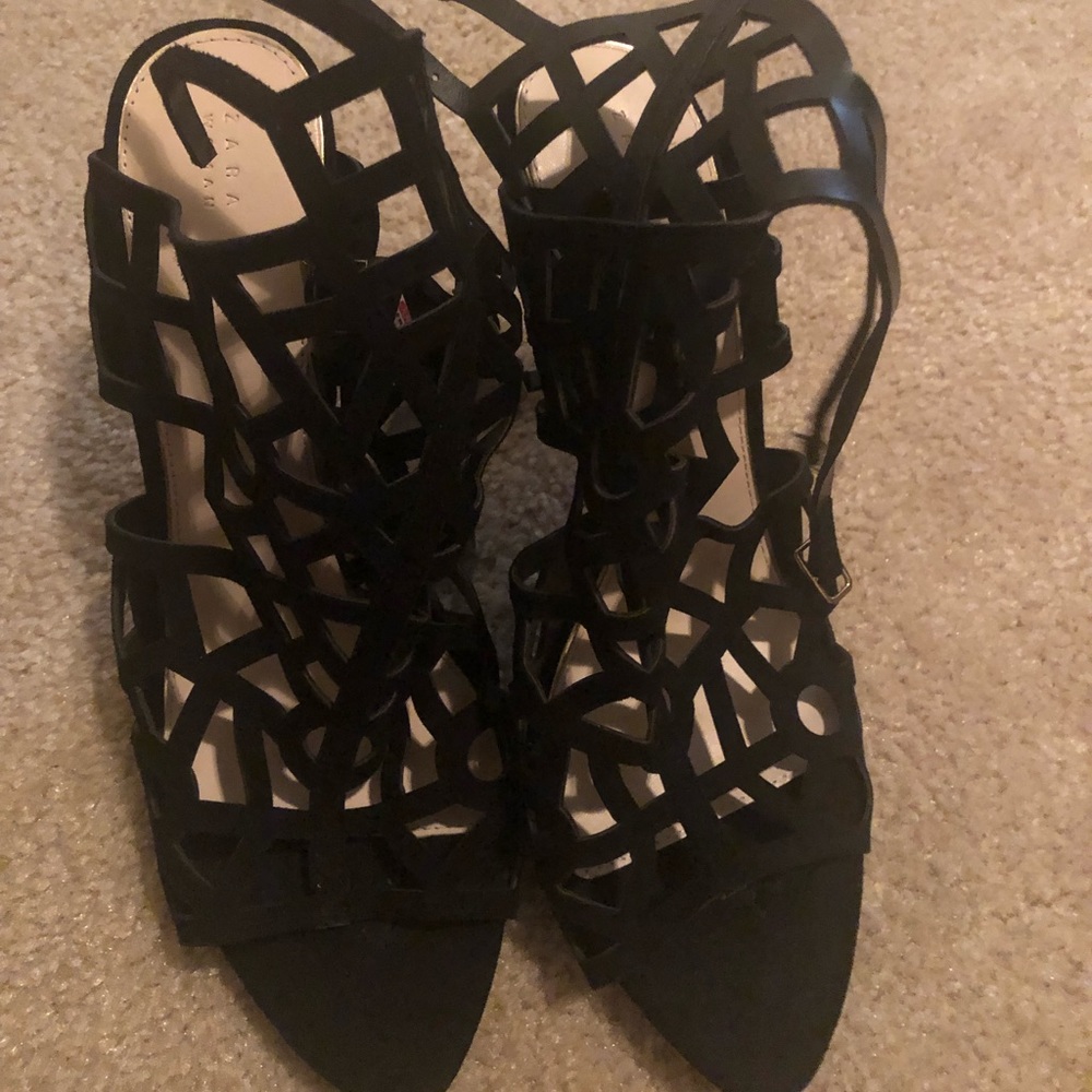 Zara Leather Strappy Heels